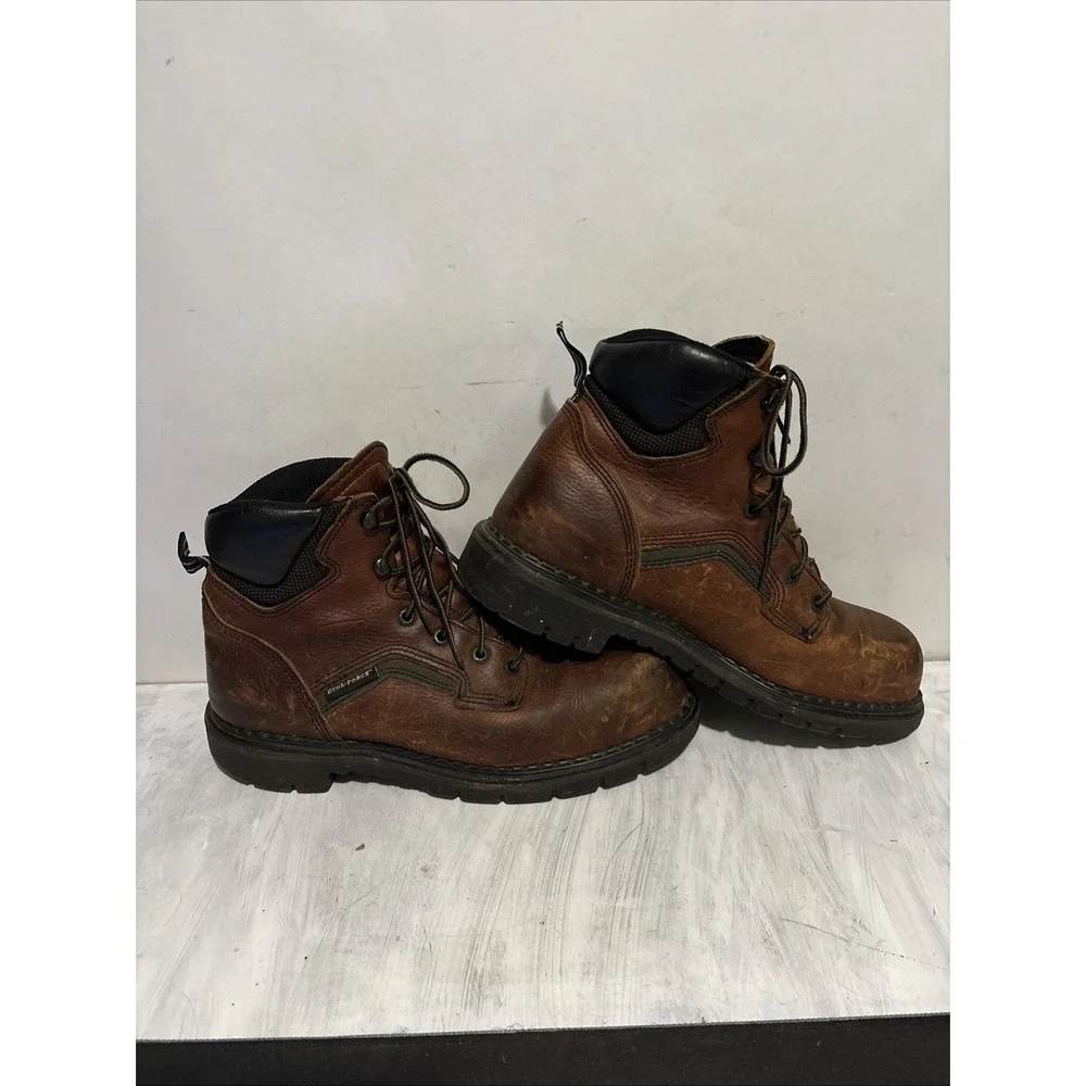 Red Wing Men's DynaForce 6 Inch Waterproof Boots Size 9.5 Brown Leather SteelToe